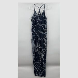Young Fabulous Broke Jumpsuit Women XS Blue Sleeveless Wrap Stretch Pockets